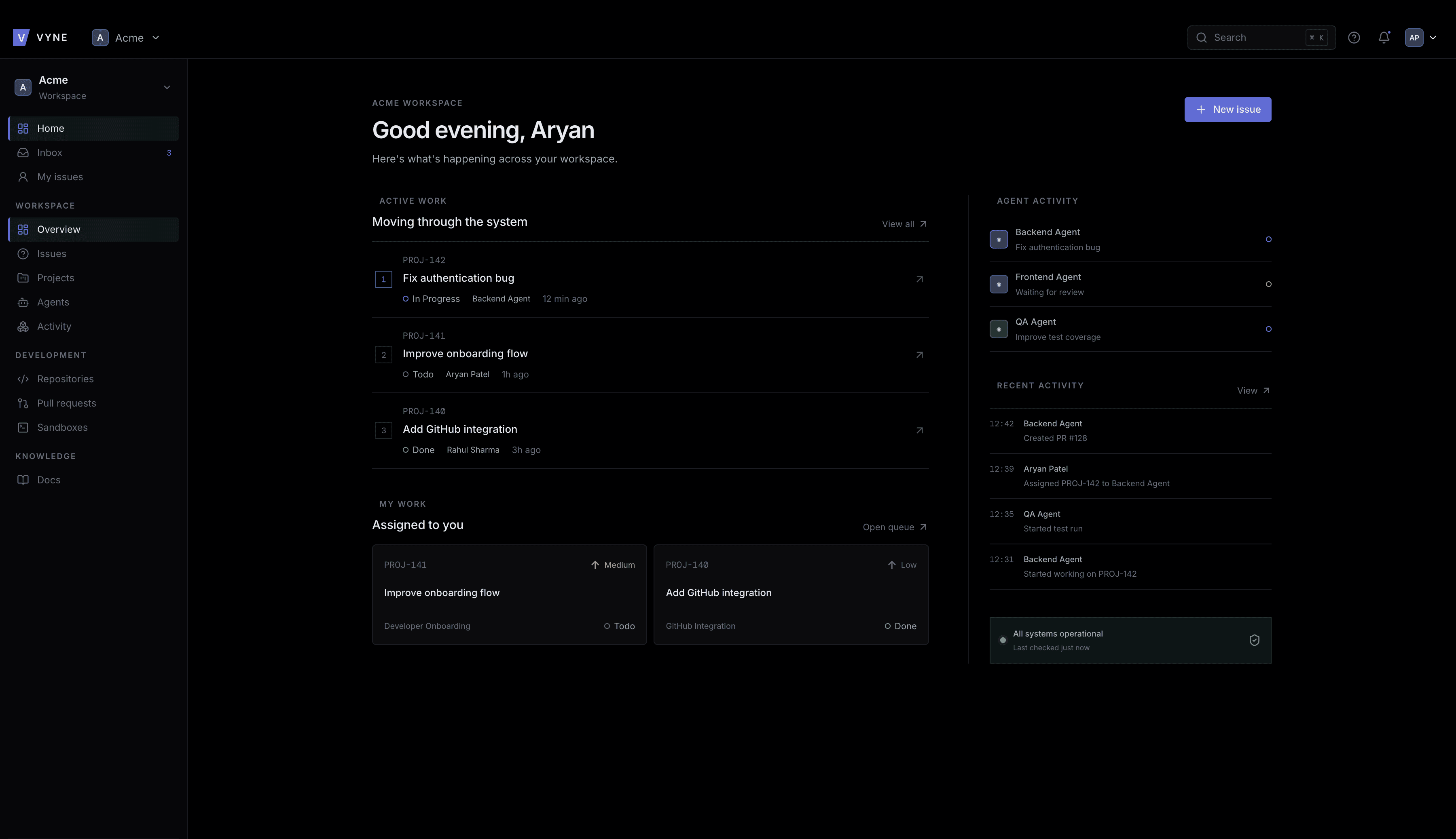 Devin Workspace Mockup